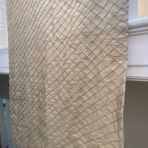 Silk organza curtains in vintage gold.