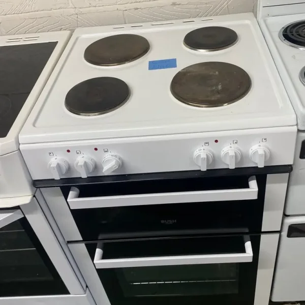 📲white bush 60cm solid hob electric cooker