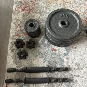Opti Cast Iron Adjustable Barbell + Dumbbell Set 50kg - Image 3