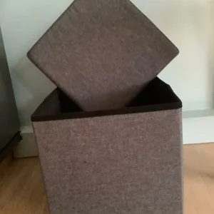 New Grey Sturdy Storage Cube Footstool Poufée - Image 5