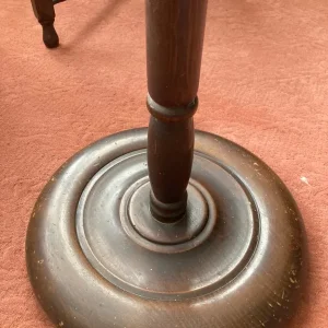 Dark wood floor lamp with tassel shade - Image 3