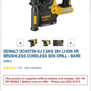 Dewalt 2.5KG Brushless Cordless SDS Drill - Bare BRAND NEW For Sale - Image 2
