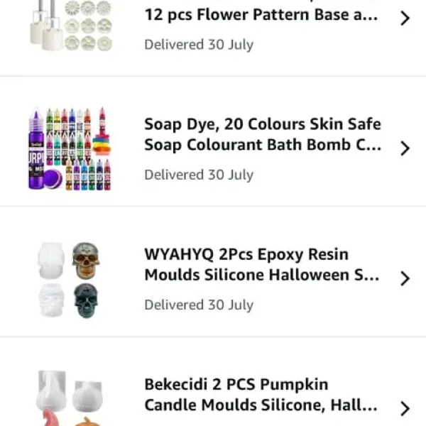 Candle moulds wax melts