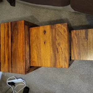 Nest of 3 sheesham mango tables - Image 2