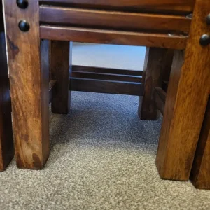 Nest of 3 sheesham mango tables - Image 3