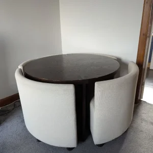 Round Wood Dining Table with Optional Chairs