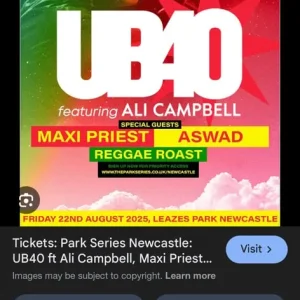 UB40 & GUESTS PARK TICKETS
