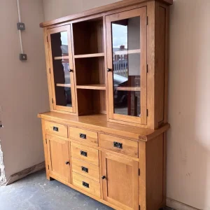 Solid oak large dresser with glazed top - Image 2