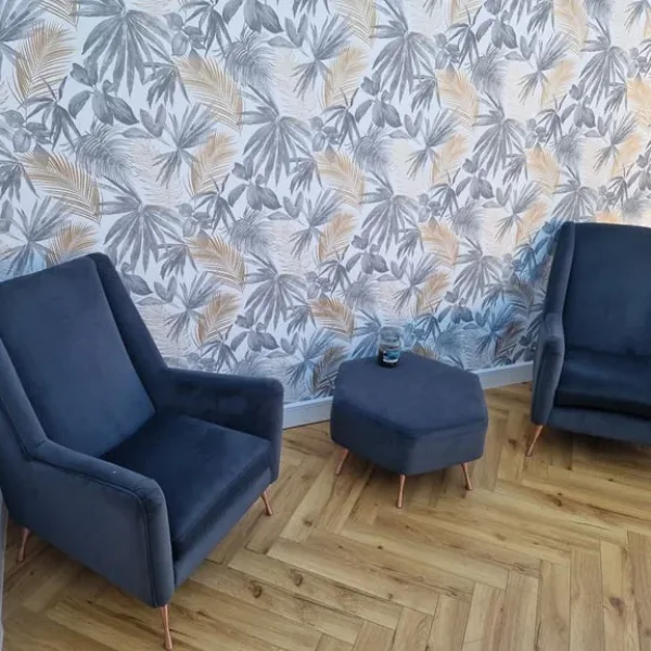 Chairs and footstool