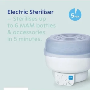 Mam 6 in 1 electric steriliser and bottle warmer - grey