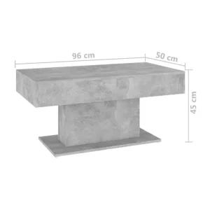 Coffee Table Concrete Grey 96x50x45 cm Engineered Wood - Image 6