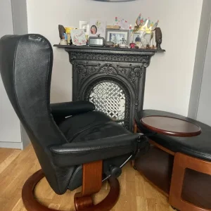 Stressless Wing Chair and Ottoman - Image 6