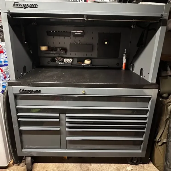 Snap on 55” tool box with hutch and all tools