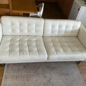 Living room set: 3-seater leather sofa and 2 armchairs