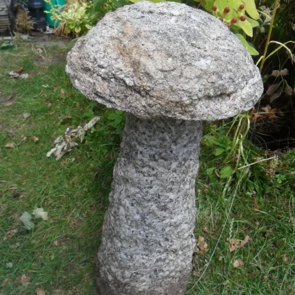 Granite Mushroom Garden Statue 2 Piece, 62cm Tall