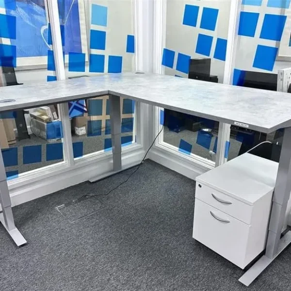 Height-adjustable Corner Desk - Grey