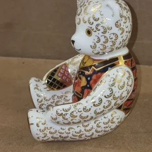Large Retired Royal Crown Derby Debonair Bear Paperweight - Image 2