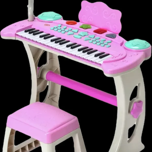 Chad Valley Keyboard Stand and Stool - Pink