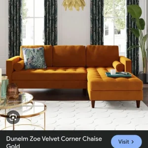 Dunelm Zoe Mustard L-Shape Sofa - Image 2