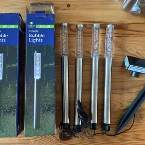 4 pack of solar garden bubble lights x 2