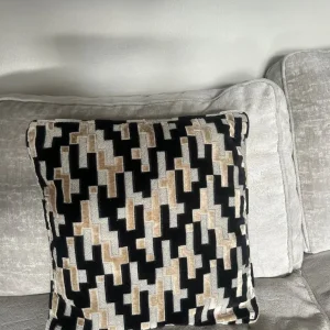 Gold and black cushion