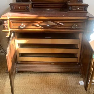 Circa 1895 Walnut Commode with Marbled Top - Image 2