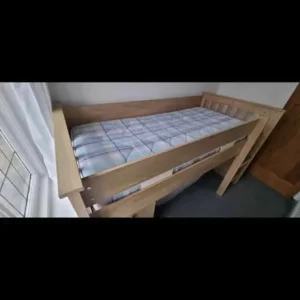 High sleeper/loft bed with desk and mattress - Image 2