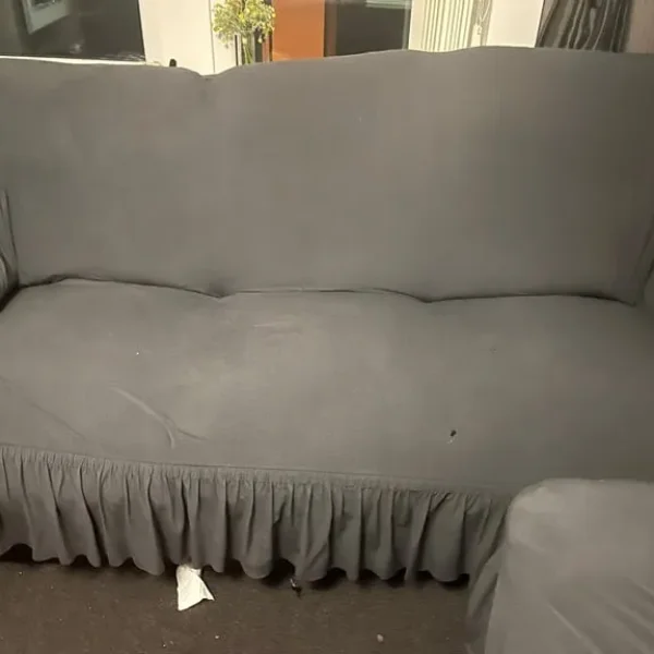 2x three seater recliner leg rest sofas