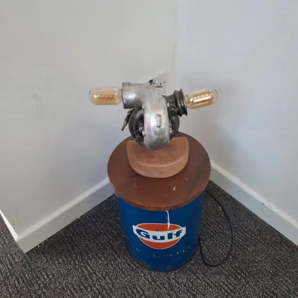 Industrial Double Turbo Lamp with Edison Bulbs