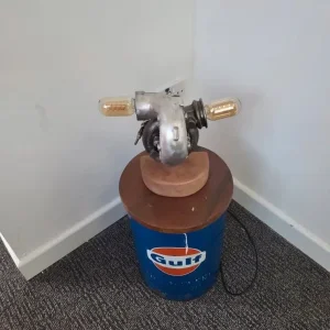 Industrial Double Turbo Lamp with Edison Bulbs