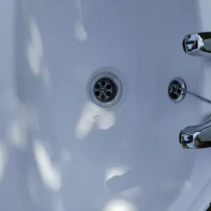 Caravan Corner Bathroom Sink with Taps and Waste - Image 2