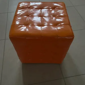 Orange Cube Footstool - Image 2