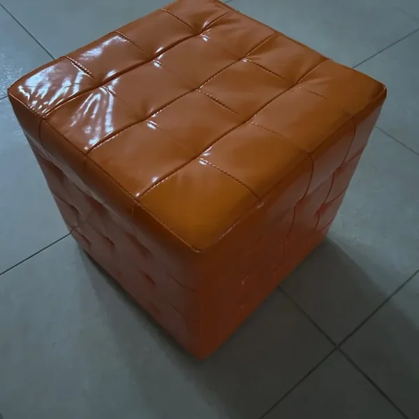 Orange Cube Footstool