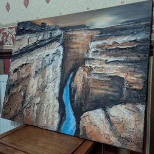 Textured Grand Canyon Original Canvas Painting - Image 4