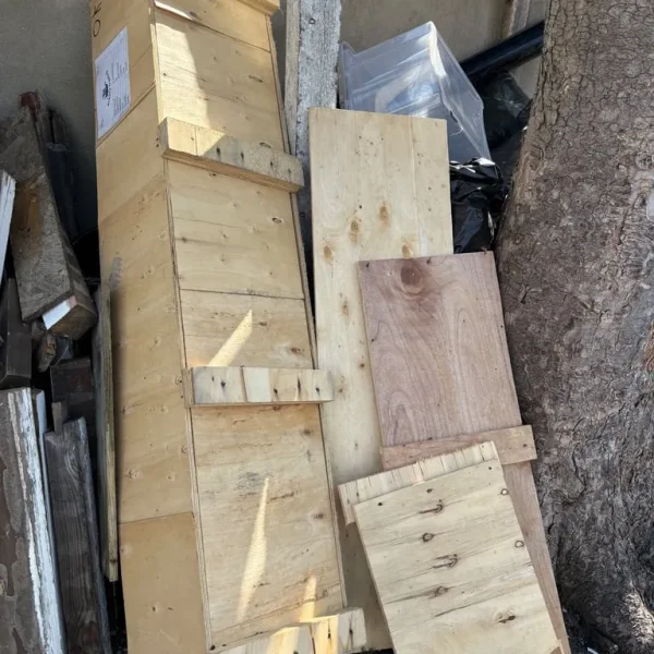 Coffin box and extra wood