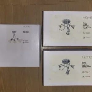 3 brand new Argos chrome light fittings
