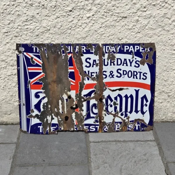 Enamel Sign for The People Newspaper