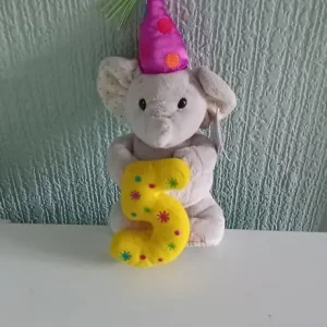 Age 5 birthday elephant plush