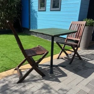 Garden bistro set with camping chairs and sun lounger - Image 2