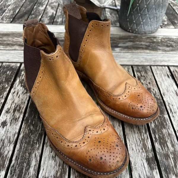 Women’s Grenson brogue leather Chelsea boots