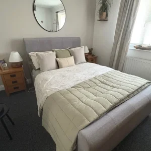 Double Dunelm sleigh bed with 2 storage drawers - Image 2