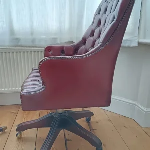 Vintage Tufted Office Chair – Leather, Reclines - Image 4