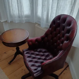 Vintage Tufted Office Chair – Leather, Reclines - Image 5