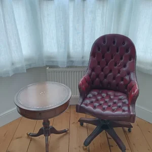 Vintage Tufted Office Chair – Leather, Reclines - Image 7