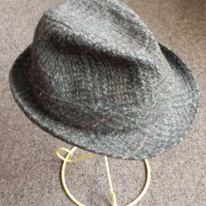 Vintage 1960s Dunn & Co Hand Woven Harris Tweed Trilby Hat