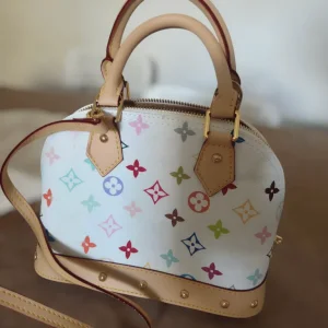 Multicolor leather handbag