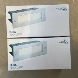 2 x Saxby Seina Plain IP44 3.5W Cool White Brick Light - Image 2