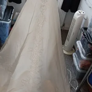 Hilary Morgan wedding dress with hoop and veil