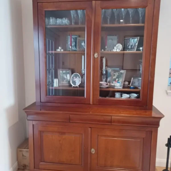 Mahogany Bookshelf with China Cabinet