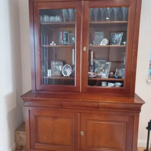 Mahogany Bookshelf with China Cabinet